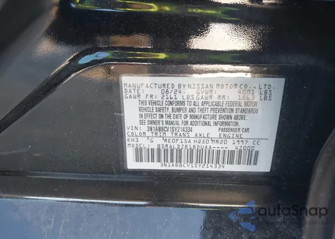 2025 Nissan Sentra Sv z USA, uszkodzony, nr VIN 3N1AB8CV1SY214334